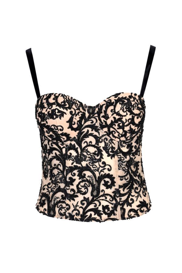 Shop CELINE corset top in silk organza (2AE2Q044V.38NO) by KickyTrade